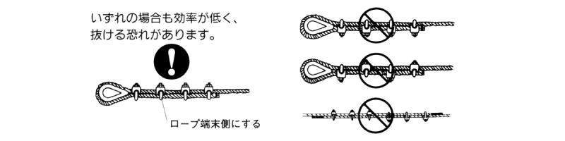 ロープ端末の連結